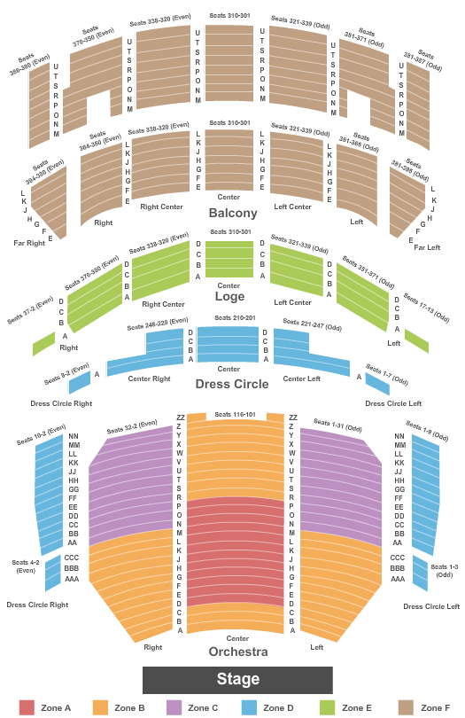 James M Nederlander Theatre Seating